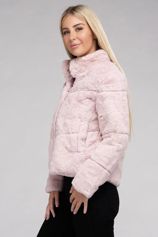 FLUFFY SWEATER JACKET