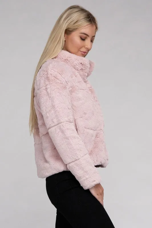 FLUFFY SWEATER JACKET