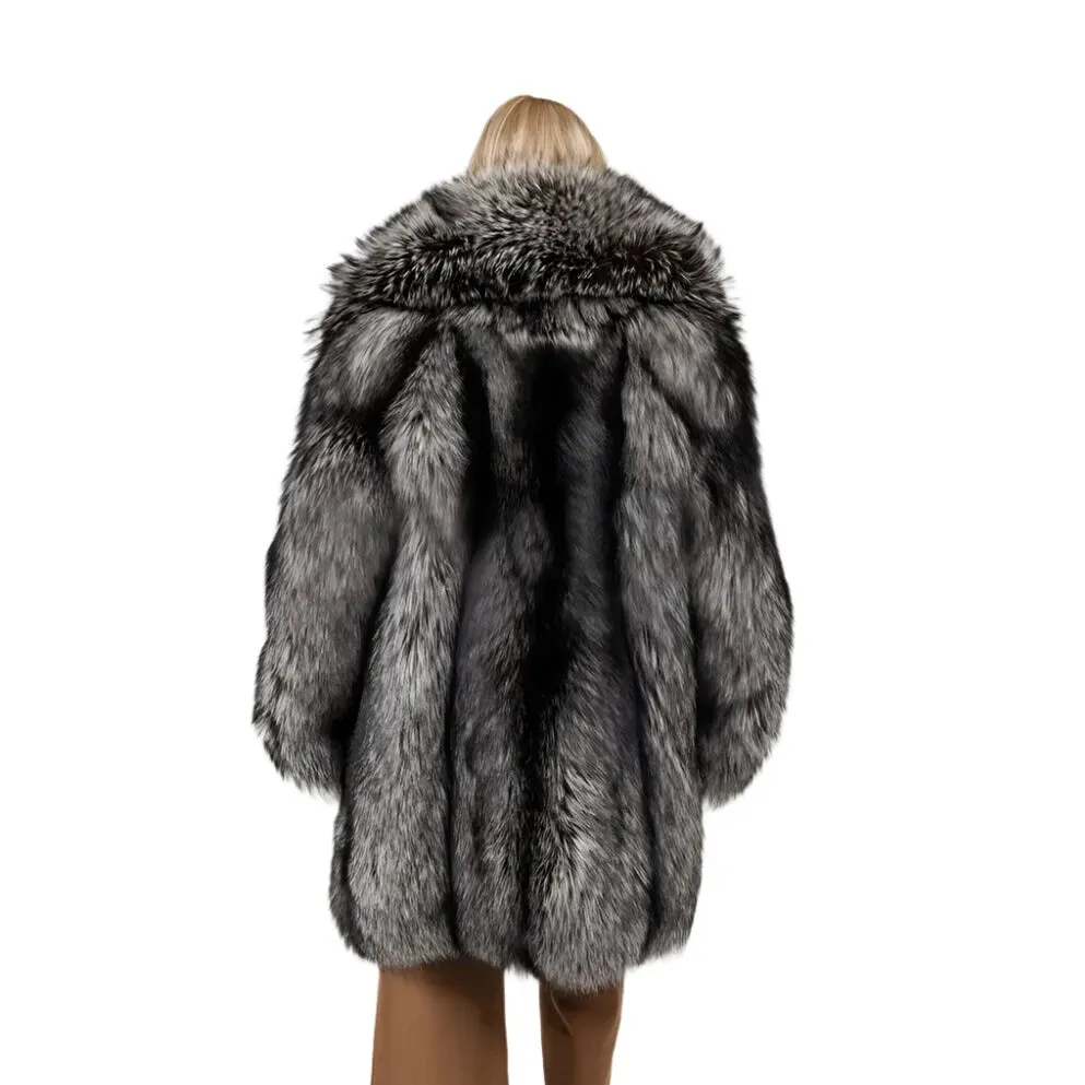 Luxe Silver Fur Coat